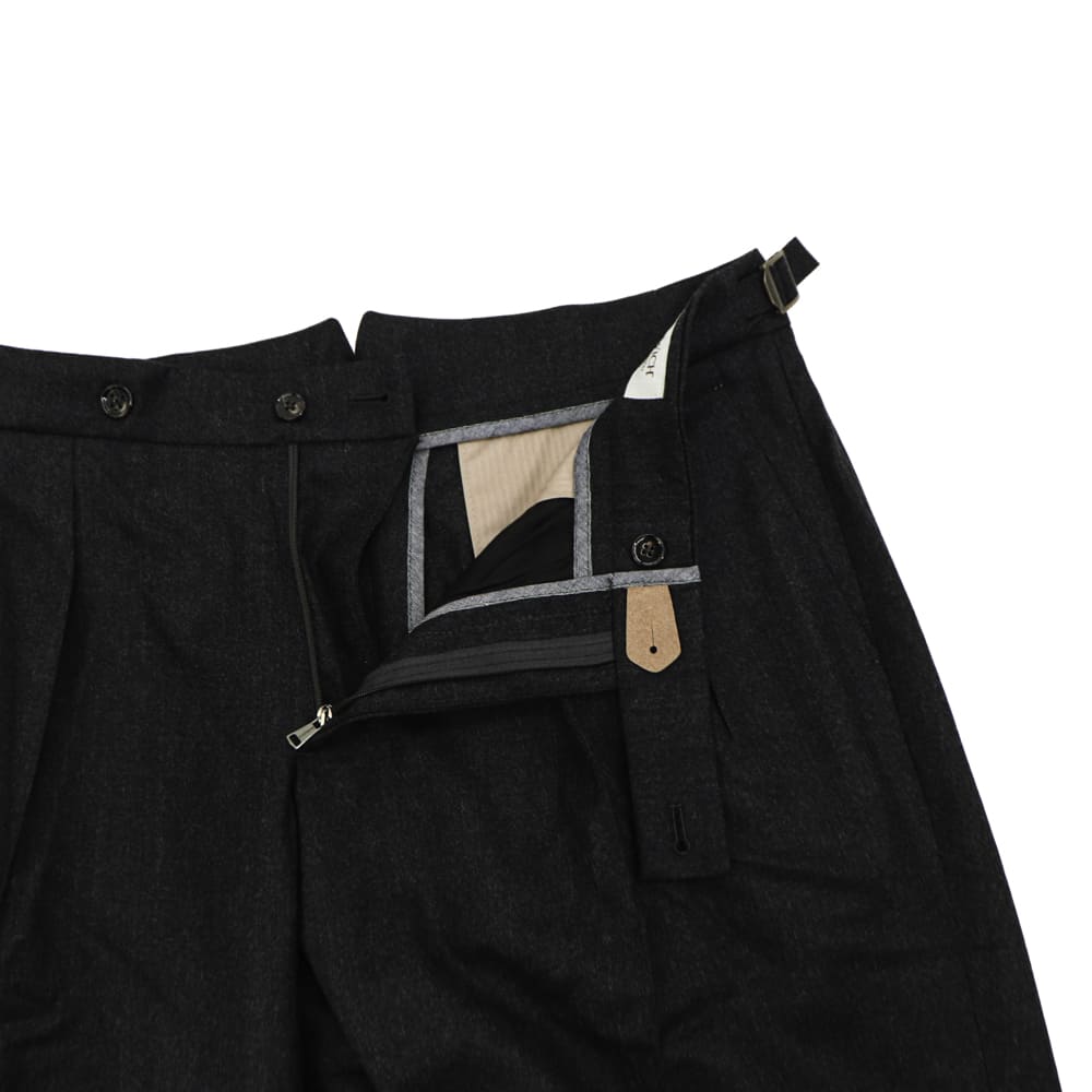 ベルウィッチ パンツ メンズ カノニコ社 ウールサキソニー 2タック スラックス スコッチ BERWICH SCOTCH BRW VB8996 DKGREY 秋冬新作
