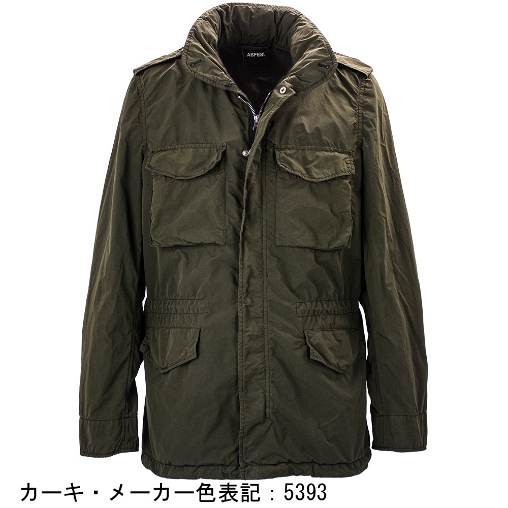 アスペジ ブルゾン メンズ ガーメントダイ ポリエステル ナイロン M-65型フィールドジャケット ASPESI 65 REPLICA ASP 4II721F973 春夏新作