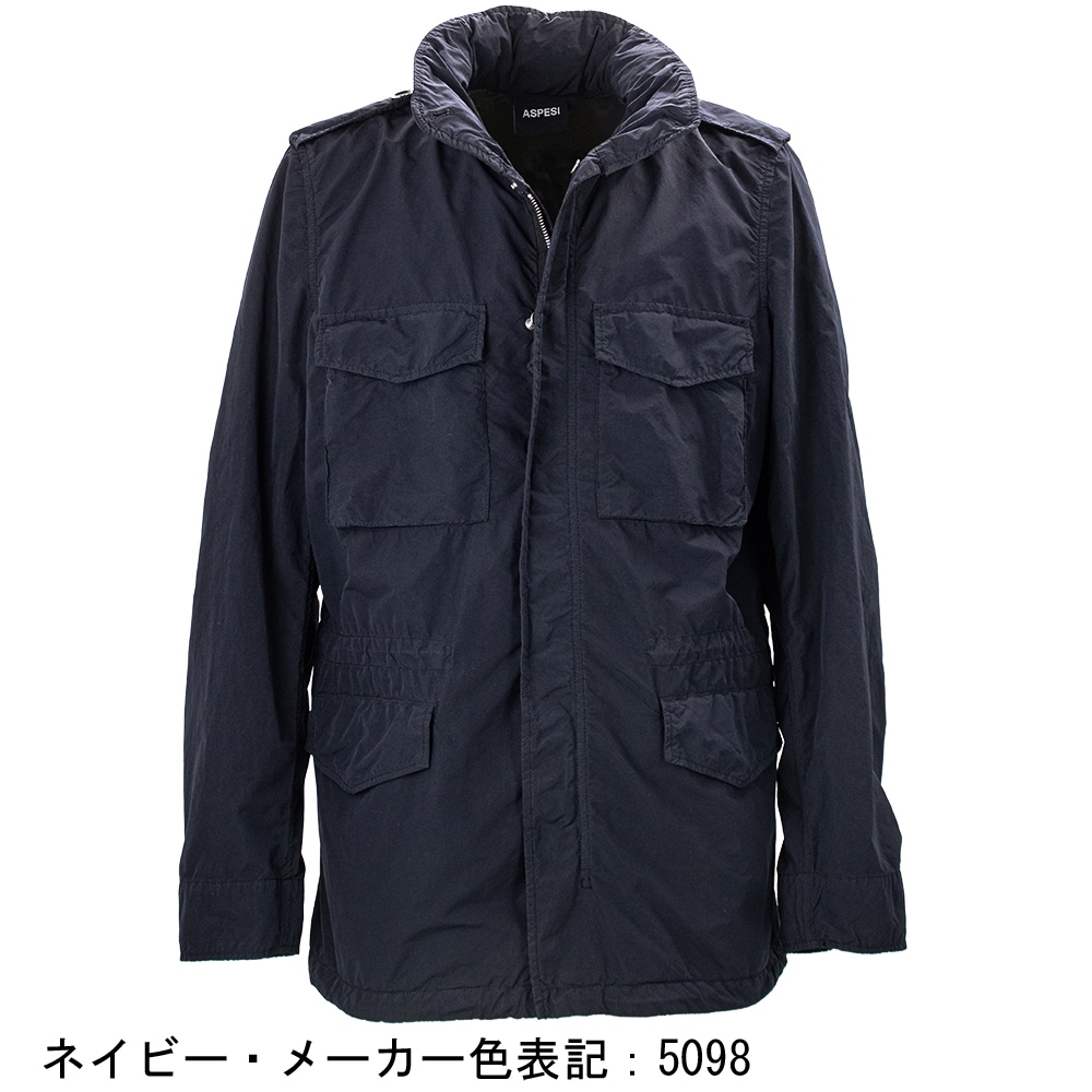 アスペジ ブルゾン メンズ ガーメントダイ ポリエステル ナイロン M-65型フィールドジャケット ASPESI 65 REPLICA ASP 4II721F973 春夏新作