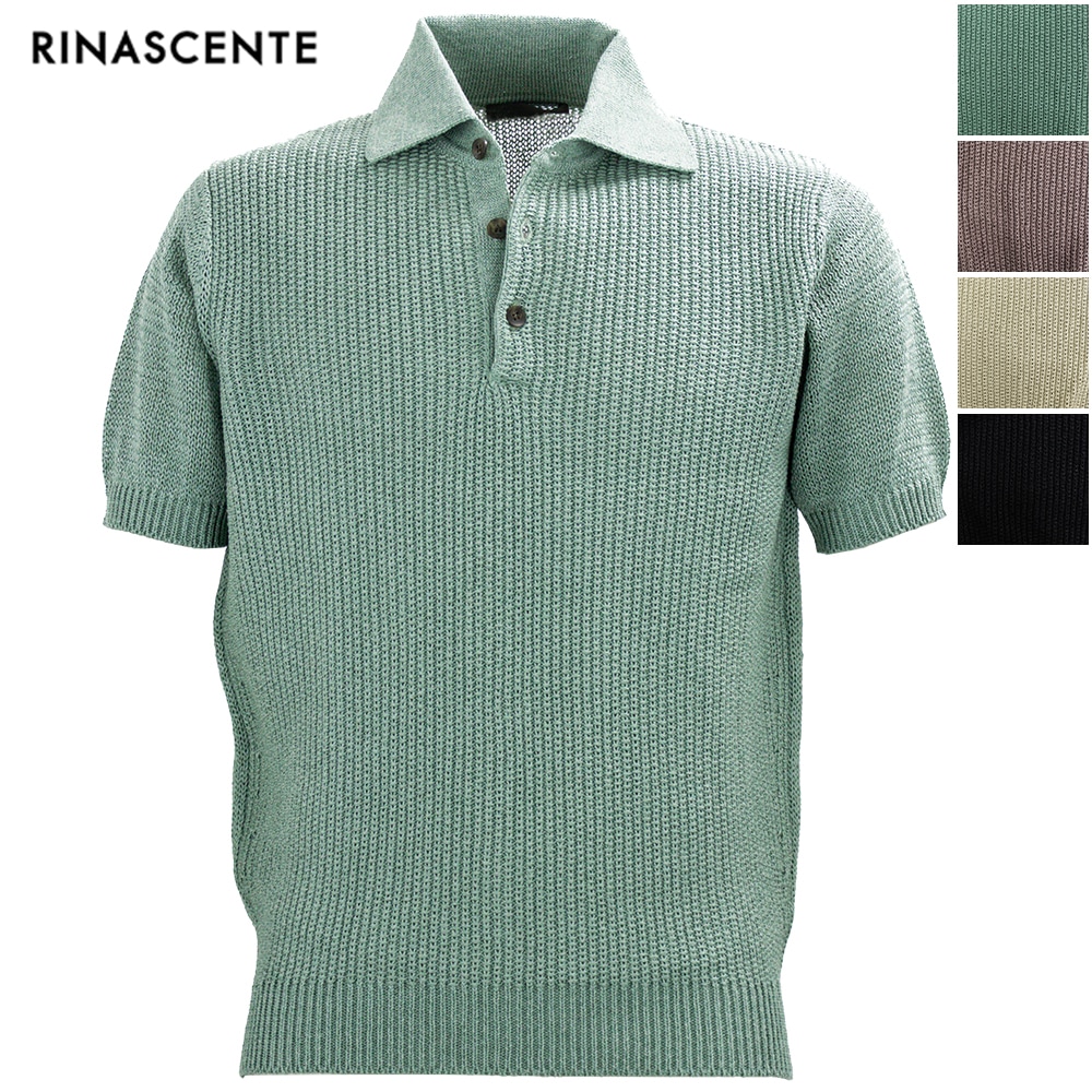 まさを【美品】リナシェンテ　半袖ニットポロ　メンズ RINASCENTE（リナシェンテ） ハイブリッド ニット スキッパー
