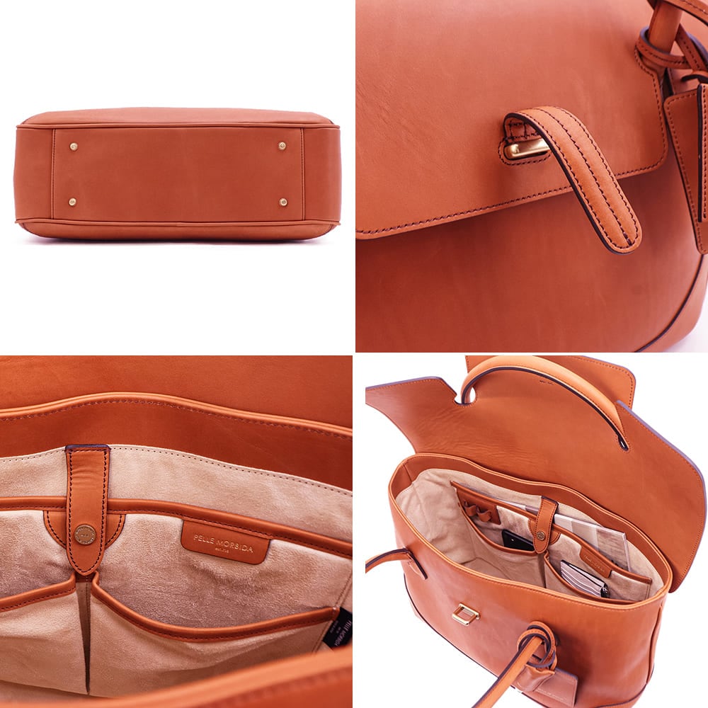 ペッレモルビダ ボストンバッグ 牛革 フラップボストンバッグ フィレンツェコレクション PELLE MORBIDA Firenze PMO-MB055FI PMO TAN/CE 秋冬新作