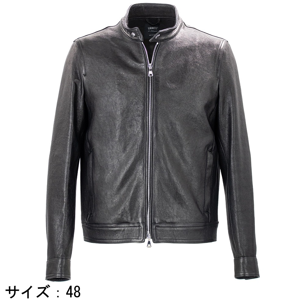 エンメティ ライダース メンズ スペシャルレザー ニュージーランド産 ラムスキン シングルライダース ユーリ EMMETI JURI EMT SP LEATHER NUOVA ZELANDA NERO 春夏新作