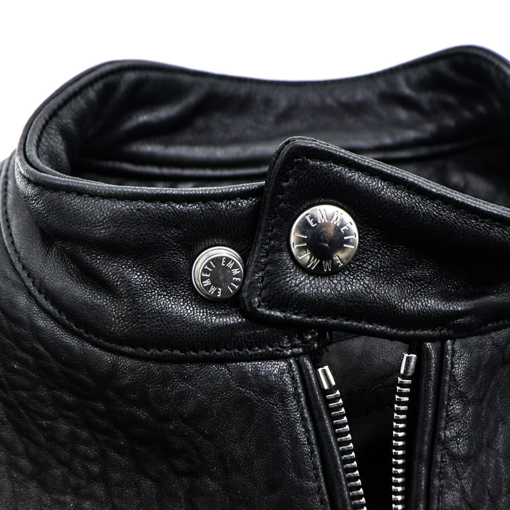 エンメティ ライダース メンズ スペシャルレザー ニュージーランド産 ラムスキン シングルライダース ユーリ EMMETI JURI EMT SP LEATHER NUOVA ZELANDA NERO 春夏新作