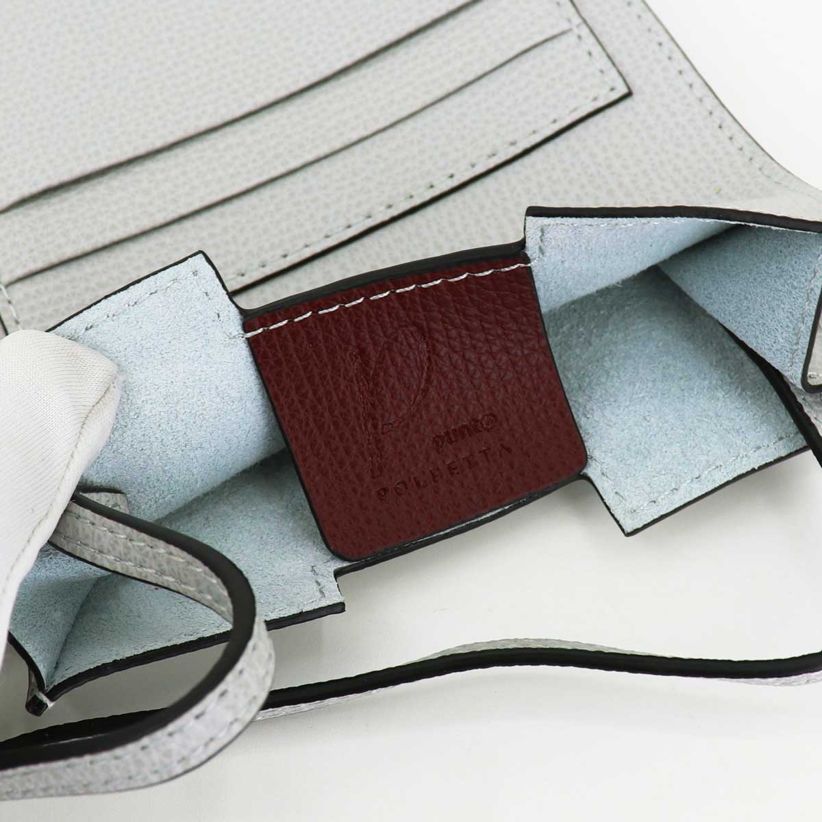 【セール 半額以下】ピープント ポルペッタ サコッシュ ナチュラルグレインエンボスレザー ミニサコッシュ ショルダーバッグ サイドポーチ P punto POLPETTA PARTENZA-P GRAY(グレー) 【返品交換不可】