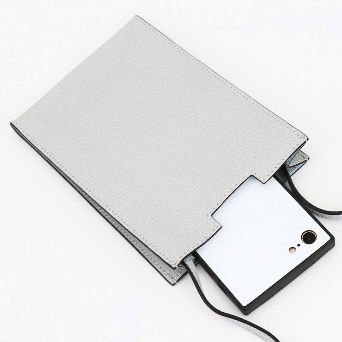 【セール 半額以下】ピープント ポルペッタ サコッシュ ナチュラルグレインエンボスレザー ミニサコッシュ ショルダーバッグ サイドポーチ P punto POLPETTA PARTENZA-P GRAY(グレー) 【返品交換不可】