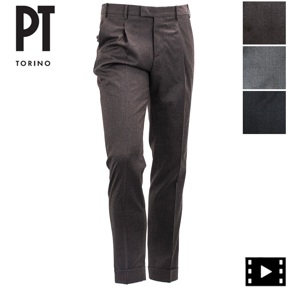 【セール】ピーティートリノ ボトムス メンズ マスターフィット SUPER 110's ストレッチ ウール 1タック テーパードパンツ PT TORINO MASTER FIT COAFMAZA0CL1 PTT CM13【返品交換不可】
