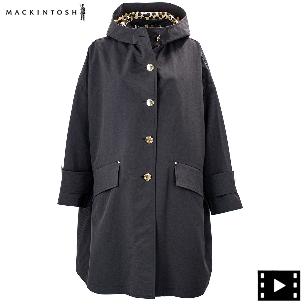 マッキントッシュ コート レディース レオパード ドロップショルダー ショートフーデッドコート ハンビー MACKINTOSH HUMBIE HOOD MB LEO MCT ALK02/BLK 春夏新作