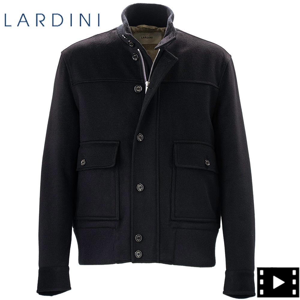 ラルディーニ ブルゾン メンズ 中綿 ビーバーウールカシミヤ スタンドカラーブルゾン LARDINI JESPONGE LRD ACSP67642 999 秋冬新作