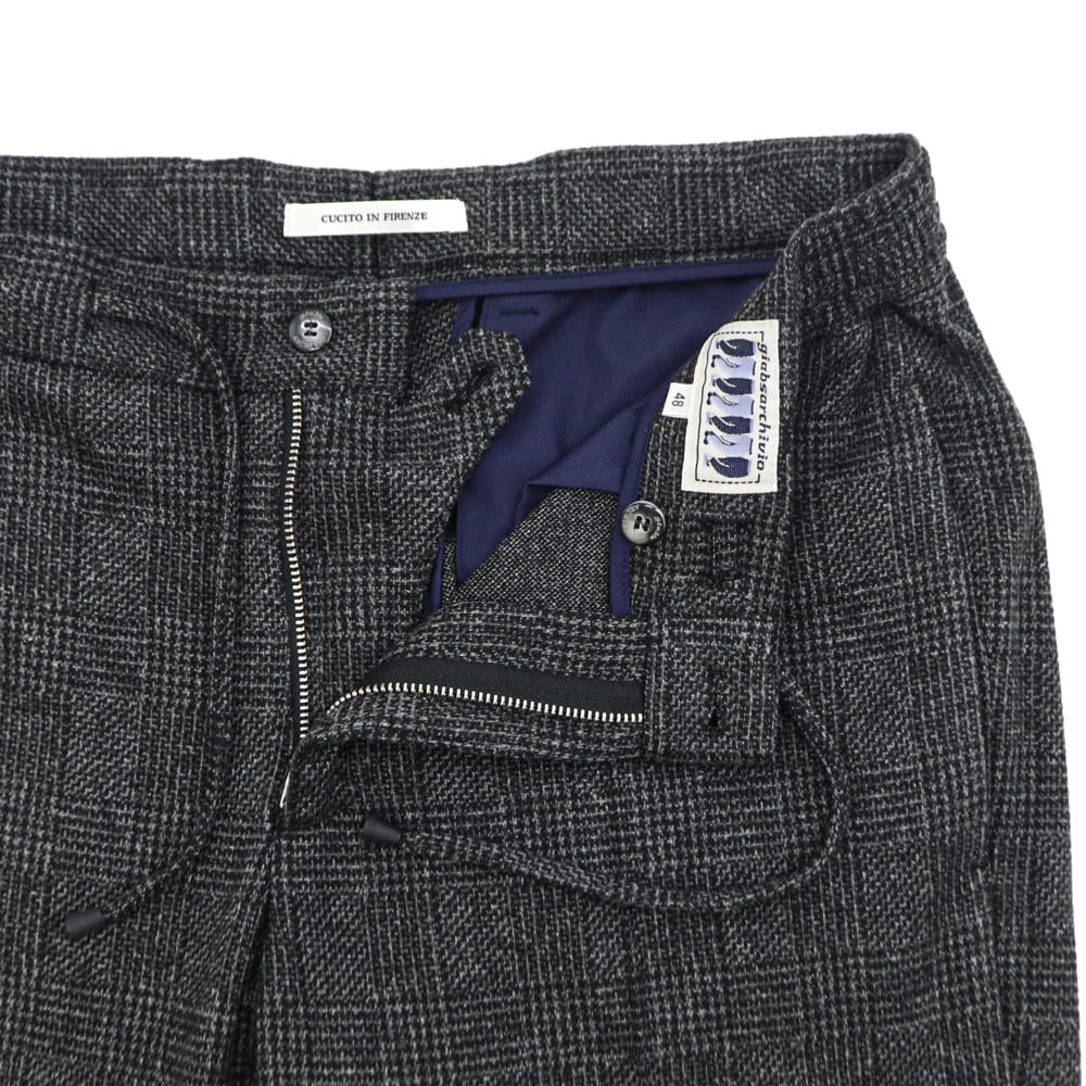 ジャブスアルキヴィオ パンツ メンズ グレンチェック クリースステッチ テーパードパンツ マサッチョ giabsarchivio MASACCIO GBS M1-A5785 41 秋冬新作