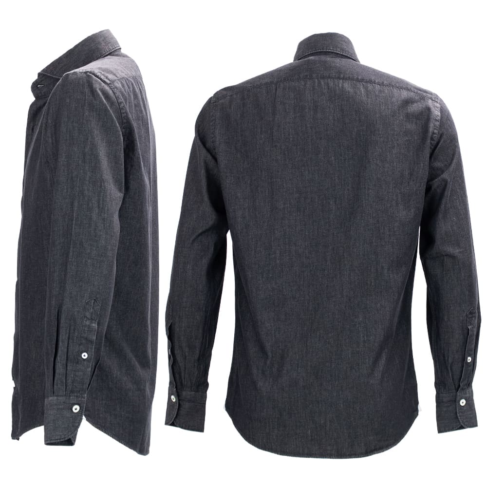 ジャンネット シャツ メンズ コットン カッタウェイ ヴィンチフィット ウォッシュ加工 デニムシャツ GIANNETTO WASHING DIVISION VINCI FIT 347600V84 GNT 秋冬新作