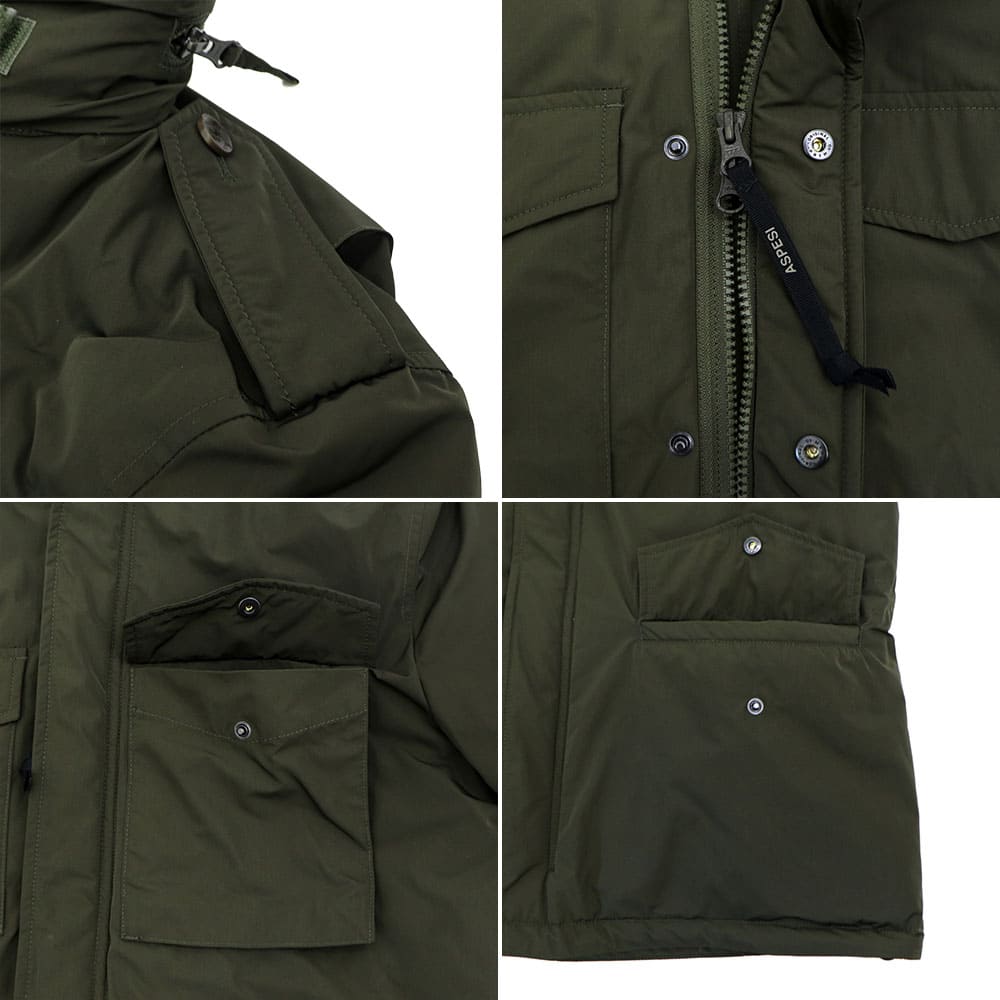 アスペジ ブルゾン メンズ 中綿 パデッド 防水 フィールドジャケット M