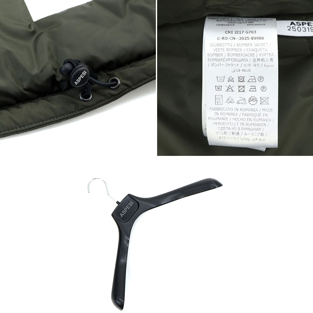 アスペジ ブルゾン メンズ 中綿 パデッド 防水 フィールドジャケット M