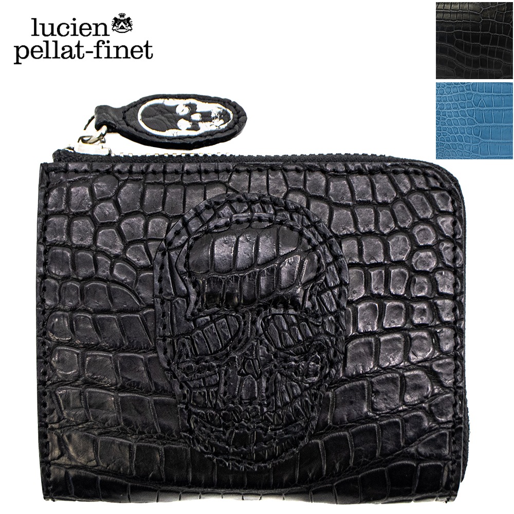 受注生産 ルシアンぺラフィネ 財布 ポロサス クロコダイル L字ファスナー コンパクト財布 ミニ財布 スマートウォレット LUCIEN PELLAT-FINET LPFCRC-004 LPF 213-39671