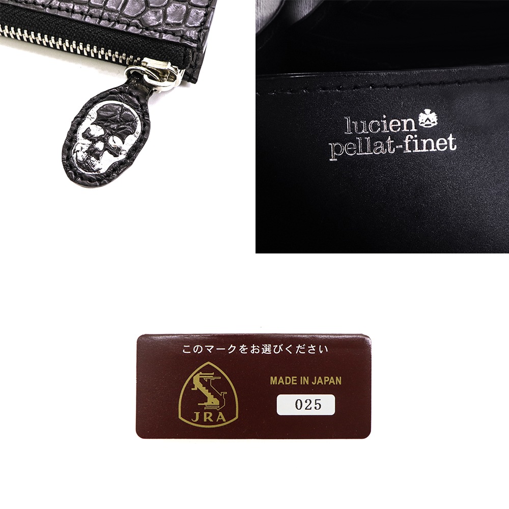 受注生産 ルシアンぺラフィネ 財布 ポロサス クロコダイル L字ファスナー コンパクト財布 ミニ財布 スマートウォレット LUCIEN PELLAT-FINET LPFCRC-004 LPF 213-39671