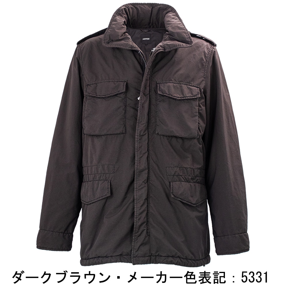 アスペジ ブルゾン メンズ 中綿 パデッド ガーメントダイ フィールド