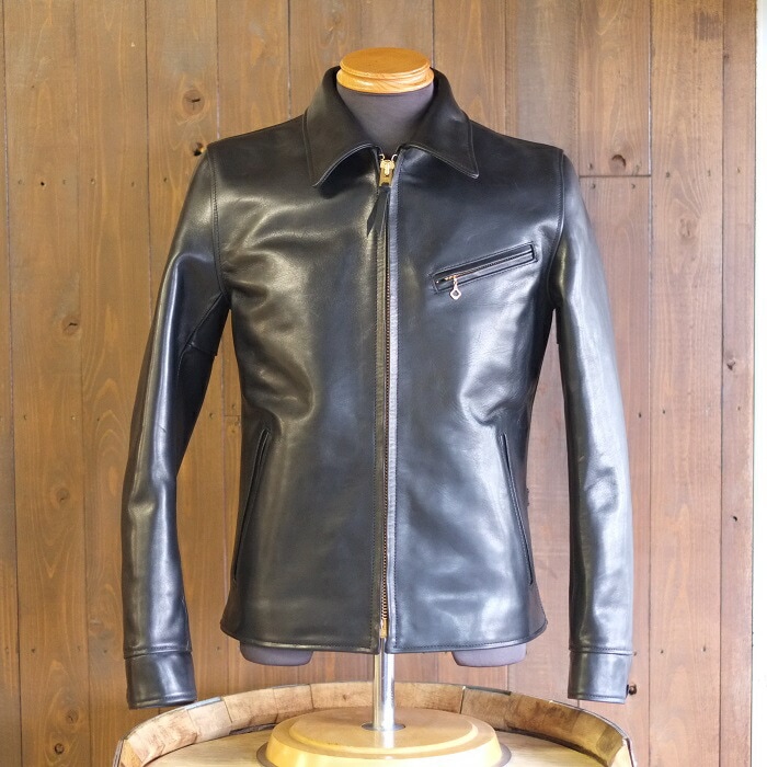 Y'2LEATHER　シングルバイカーレザージャケット　馬革　36サイズ　黒 Y'2LEATHER シングルバイカーレザージャケット 馬革 36サイズ 黒