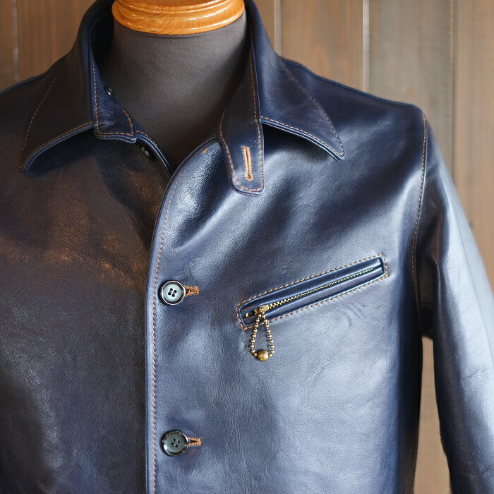 Y'2 LEATHER ワイツーレザー【IC-77】【INDIGO HORSE CAR COAT】ホース
