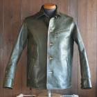 Y'2 LEATHER �磻�ġ��쥶����EC-77�ۡ�ECO HORSE LIGHT CAR COAT��OLIVE��ۥۡ����ϥ��ɢ㥨���ۡ��� 1.3mm�䥫�������� MADE IN JAPAN