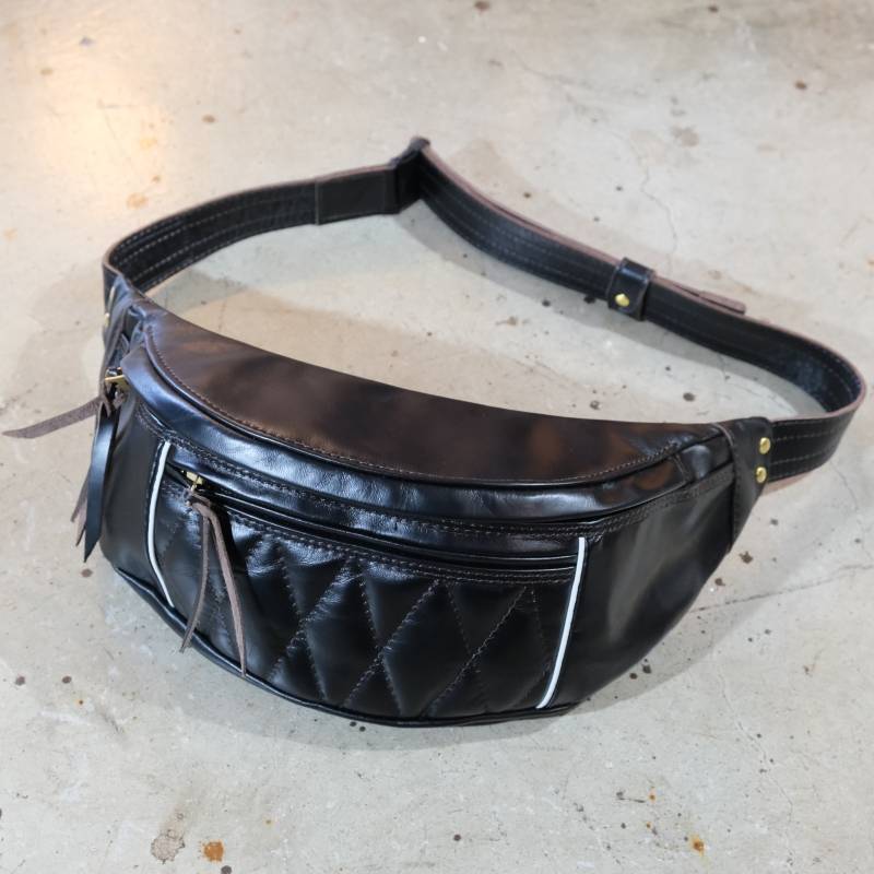 WESTRIDE ウエストライド レザーウエストバック ブラック WESTRIDE(ウエストライド) ウエストバッグ RIDING WAIST BAG -BLACK