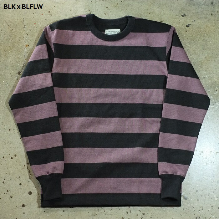 ウエストライド HEAVY BORDER LONG TEE SIZE 36 S WEST RIDE / HEAVY BORDER LONG TEE (BLK/DD ORG) - CANVAS