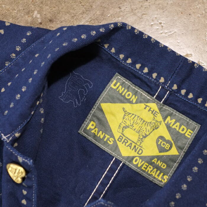 【グラグラくん】TCB Jeans ウォバッシュ カバーオール 34 TCB jeans ティーシービージーンズ【Cathartt Chore Coat Paw