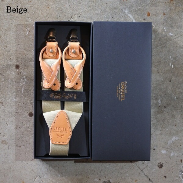 Orgueil サスペンダー未使用オルゲイユ⭐︎アイボリーベージュ⭐︎２way ORGUEIL オルゲイユ 40mm|2WAYサスペンダー『Military Suspender