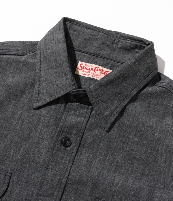 SUGAR CANE シュガーケーン【SC29159】【BLACK CHAMBRAY L/S WORK