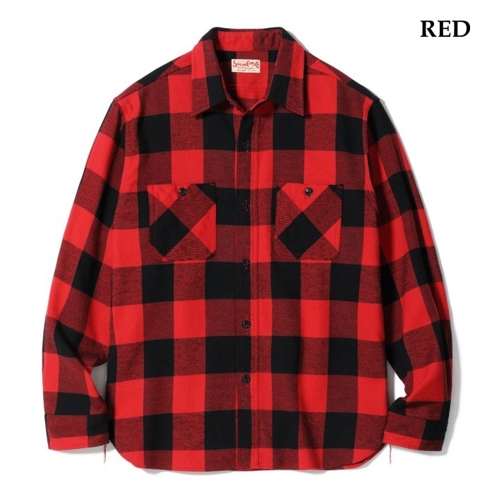 サブカルチャーsc バッファローチェックシャツ　サイズ2 SUGAR CANE シュガーケーン【SC29557】【TWILL CHECK WORK SHIRT