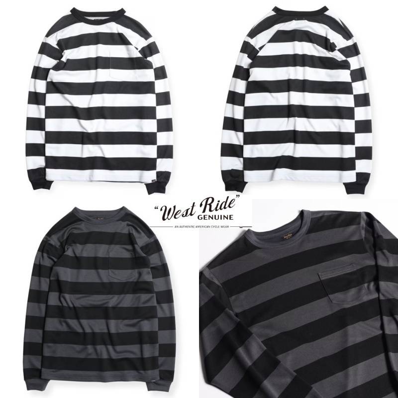WESTRIDE ウエストライド【POWER DRY BORDER LONG TEE】パワードライ