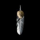 MOTOR NEW VINTAGE �⡼������FT-06R�ۡ�FEATHER PENDANT (18K GOLD ACCENT) �ۢ�MEDIUM������ե�����(��) MOTO LEATHER 