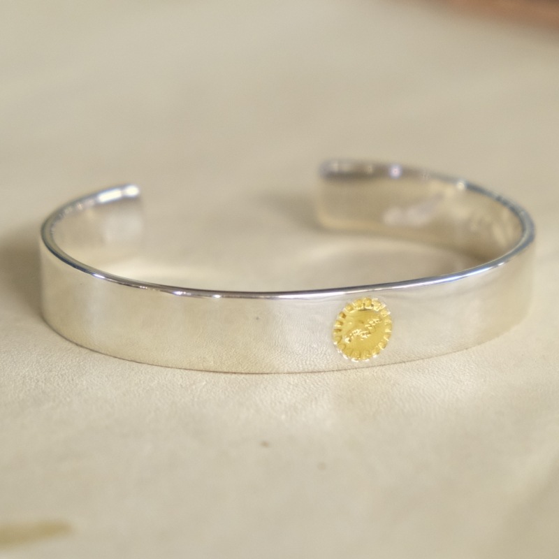 MOTOR NEW VINTAGE モーター【BG-04】【FLAT BANGLE (24K GOLD ACCENT