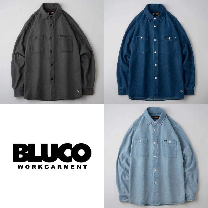 ブルコ] OL-11-001 8OZ DENIM WORK SHIRTS 3色(LIGHT INDIGO/BLACK