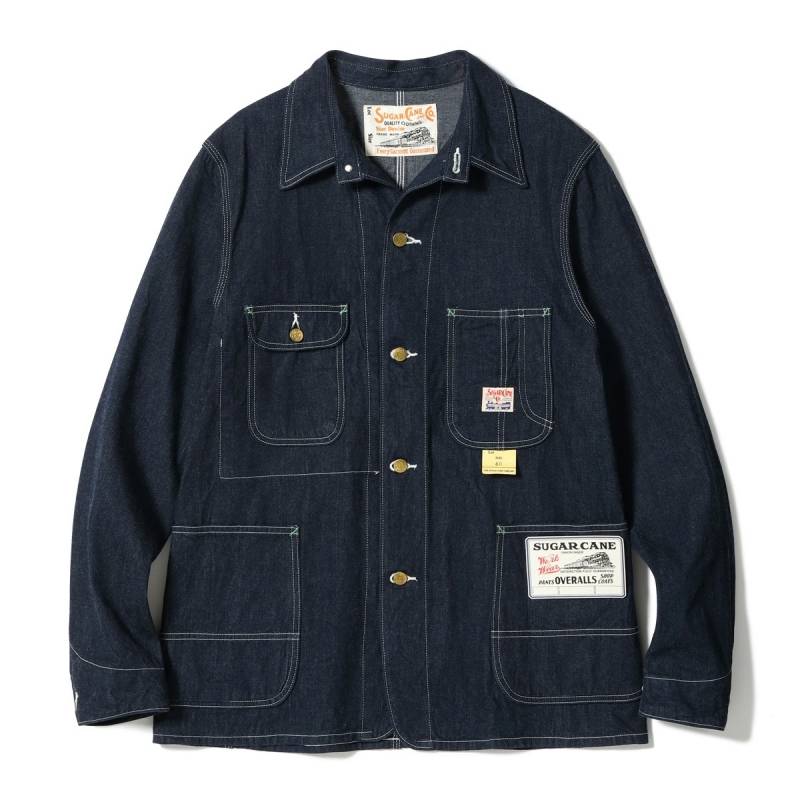 SUGAR CANE SC15655 ダークブルー カバーオール SUGAR CANE シュガーケーン11oz ブルーデニム ワークコート