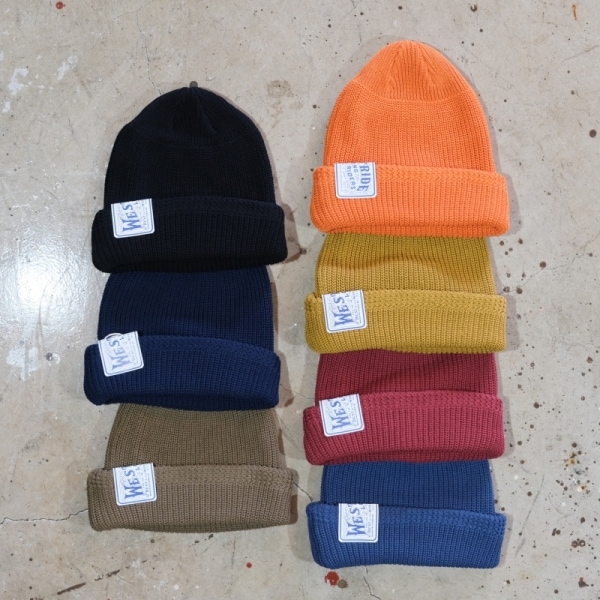 White West ニット帽 ネイビーとブラウン WESTRIDE ウエストライド【NEW COTTON WATCH CAP】ニューコットン