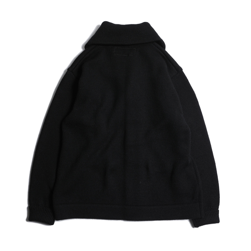 ドゥロワー　ニットジャケット黒 TROPHY CLOTHING(トロフィークロージング) ショールカラーニット