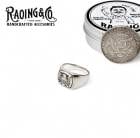RAOING �������󥰡�Half Dollar Signet Ring�ۥϡ��ե��顼�����ͥåȥ�� ���� �ϥ�ɥᥤ�� ����С� SILVER925 