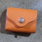 FUNNY ファニー【Pebble】≪シュリンクレザー≫≪ORANGE≫ ぺブル ミドルウォレット ミニウォレット カウハイド 日本製