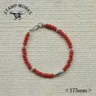 STAMP WORKS ������ץ������Glass Beads Bracelet�ۢ�175mm�䥬�饹�ӡ����֥쥹��å� ����ƥ������ӡ��� SILVER925 �ϥ�ɥᥤ��