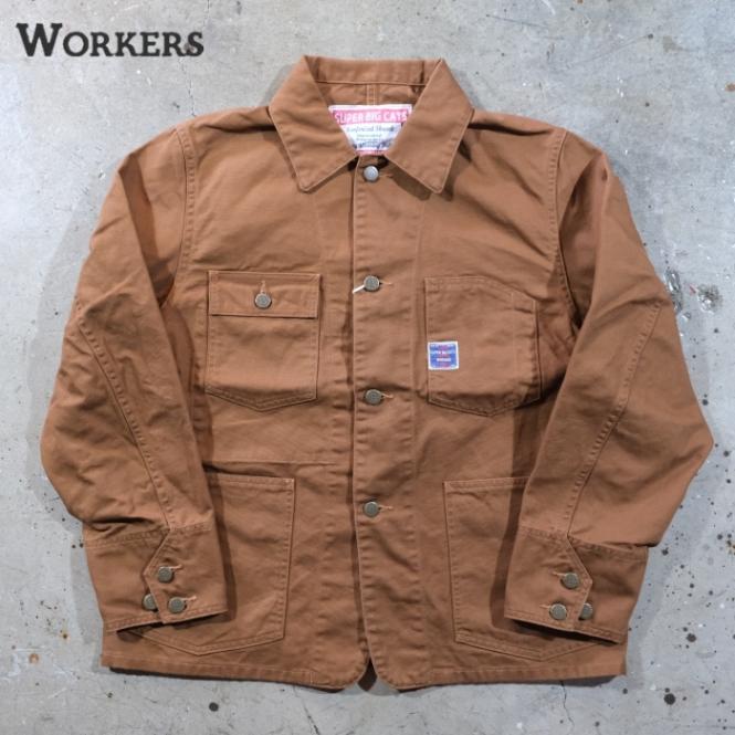 美品　Workers Railroad Jacket 38 ブラウン WORKERS ワーカーズ【SUPER BIG CAT Railroad Jacket】≪Brown Duck