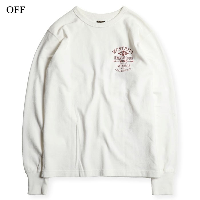 WEST RIDE 長袖カットソー ホワイト West Ride ☆ ロゴプリント長袖カットソー ロンT☆美品
