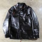 Y'2 LEATHER �磻�ġ��쥶����LSC-76-C�ۡ�ANILINE STEER ROUNDED HEM CAR COAT�ۢ�BLACK�� ���˥�󥹥ƥ����������� �׸���1.5mm MADE IN JAPAN