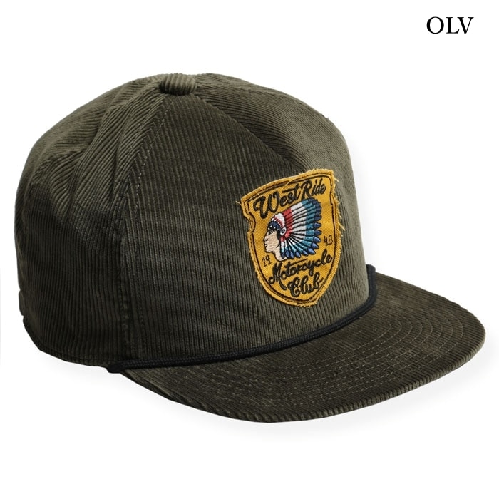 WEST RIDE コーデュロイキャップ WESTRIDE ウエストライド【BB CAP5】≪WAPPEN 1948 INDIAN≫ ベース