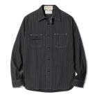 SUGAR CANE���奬���������SC29585�ۡ�FICTION ROMANCE 8.5oz. BLACK WABASH STRIPE WORK SHIRT�ۥե����������ޥ� �����Хå��她�ȥ饤�ץ������� 