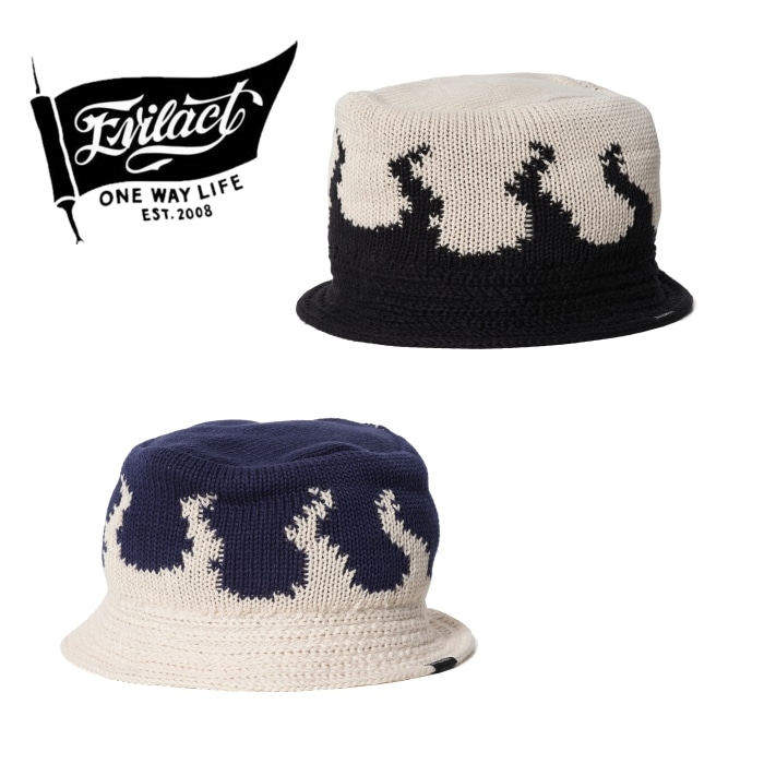 帽子 EVILACT FLAMES CRUSHER HAT EVILACT FLAMES CRUSHER HAT navy | EVILACT (イーブルアクト
