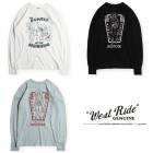 WESTRIDE ウエストライド【PT.L.TEE.26-02】プリント長袖Tシャツ ロングスリーブ ロンTEE コットン100% WRオリジナルボディ 日本製