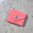 FUNNY ファニー【Pebble】≪シルキースエード≫≪SALMON PINK≫ ぺブル ミドルウォレット ミニウォレット カウハイド 日本製