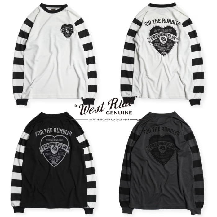 west rideウエストライドトレーナー WESTRIDE ウエストライド【POWER DRY BORDER SLEEVE LONG TEE】パワー