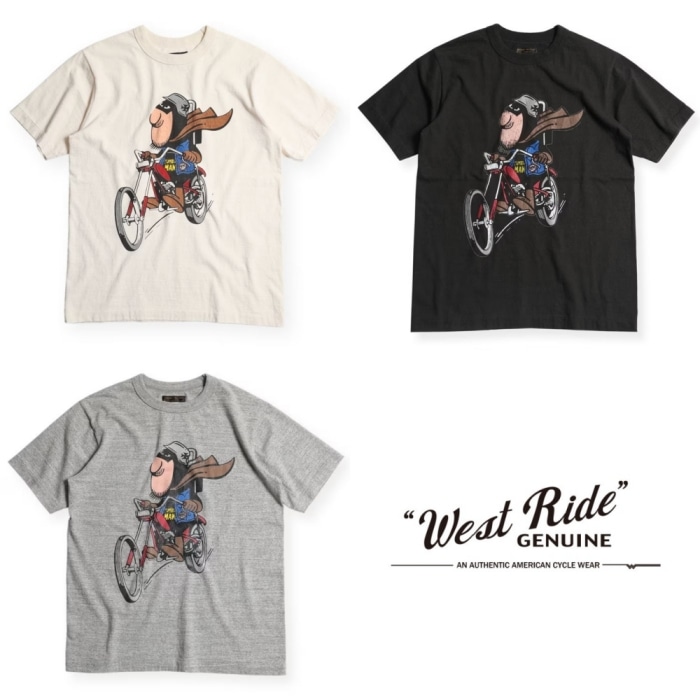 WESTRIDE ウエストライド【V.PT.TEE.26-04】プリントTシャツ 丸胴 半袖