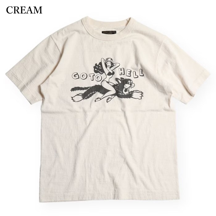 WESTRIDE ウエストライド【V.PT.TEE.26-02】プリントTシャツ 丸胴 半袖