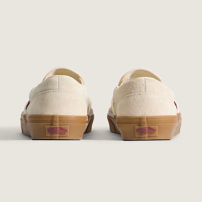 すぱんく　ベージュ4枚 VANS バンズ【CLASSIC SLIP-ON】≪CREAM / BURGUNDY≫クラシック